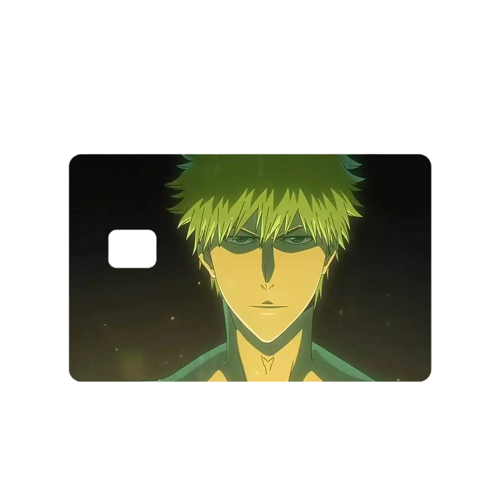 Bleach Anime Ichigo Kurosaki Summoning TYBW Credit Debit EBT Chip Card Vinyl High Gloss Cover Sticker Decorative Waterproof Stain Resistant