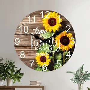 Vintage Farmhouse Kitchen Wall Clocks, Battery Operated Rooster Analog Clock For Dinning Living Room Decor,Decorative Hanging