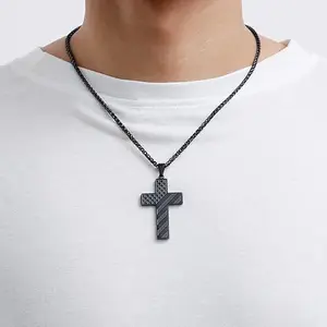 Bold Star-Stripe Pendant Necklace, Hip Hop Cuban Chain for Streetwear Lovers