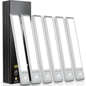 Under Cabinet Lights, 88 LED Operated Motion Sensor Light Indoor, 2200mAh USB Rechargeable Closet Lights, 6 Pack  Dimmable  Under Counter Lights for Kitchen, Stairs