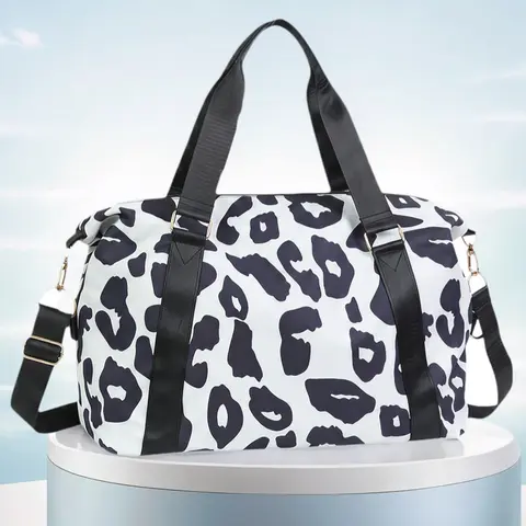 Leopard Print Large-Capacity Adult Outdoor Sports Shoulder Bag - Wet-Safe Dry-Wet Separation, Lightweight, Training, Weekender Gym, Yoga Use, Luggage Storage, Gym Backpack, Outdoor Sports Bag
