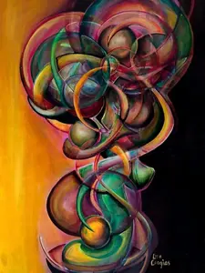 8.5in by 11in art print of painting titled "Held"
