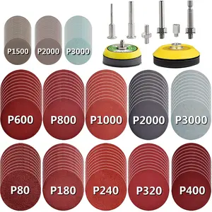 170Pack 3/2inch Sanding Discs Kit with 2 & 3" Backer Pads, Sanding Sponge for Drill Sanding Attachment Die Grinder Rotary Tools with 1/8" 1/4" Shanks Sanding Pads P80-3000