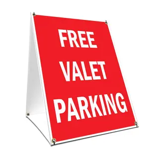 SignMission  18 x 24 in. A-Frame Sidewalk Free Valet Parking Sign with Graphics On Each Side