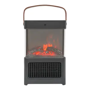CNCEST 3D Fireplace Heater 1500W Ceramic Heater with LED Touch & Remote Control 3 Heating Modes Portable Electric Space Heater for Home, Outdoor Warm