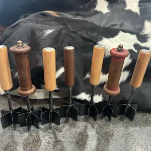 Spool Ground Beef Masher for Cast Iron or Stainless Steel - Wooden Handle Kitchen Tool