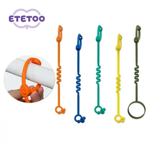 ETETOO Toy Straps for Baby – 5 Pack Adjustable Silicone Straps for Strollers, High Chairs, Cribs, Car Seats, BPA Free, Multi Colors, Food Grade Silicone, Safe & Secure