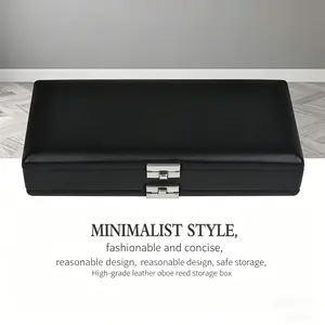 High-Quality PU Leather Oboe Reeds Case, 20-Piece Dual-Layer Storage Box with Metal Lock, Ideal for Performances and Tours