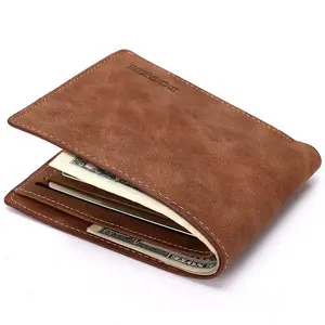 Men's Slim Bifold Wallet Soft Leather Credit Card ID Holder Thin Brown Wallet slot card wallet r fld gift box rfid business men wallet automatic pop-up western wallet minimalist wallet best dark brown bi-fold wallet luxury fall freshness dail use rfid pro