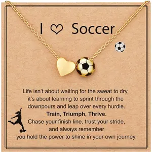 CASSIECA Soccer Necklace Softball/Volleyball/Basketball Necklace for Women Girls Sports Accessories Jewelry Gift for Lovers 16+3 Inches, Chain Jewelry, Daily SummerVibes