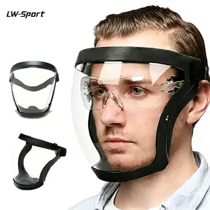 Transparent Visor - Adjustable Full-Face Protective Shield - Durable Plastic Safety Mask - Heat & Impact Resistant for Work, Kitchen, and Outdoor Use with Easy Drawstring Closure