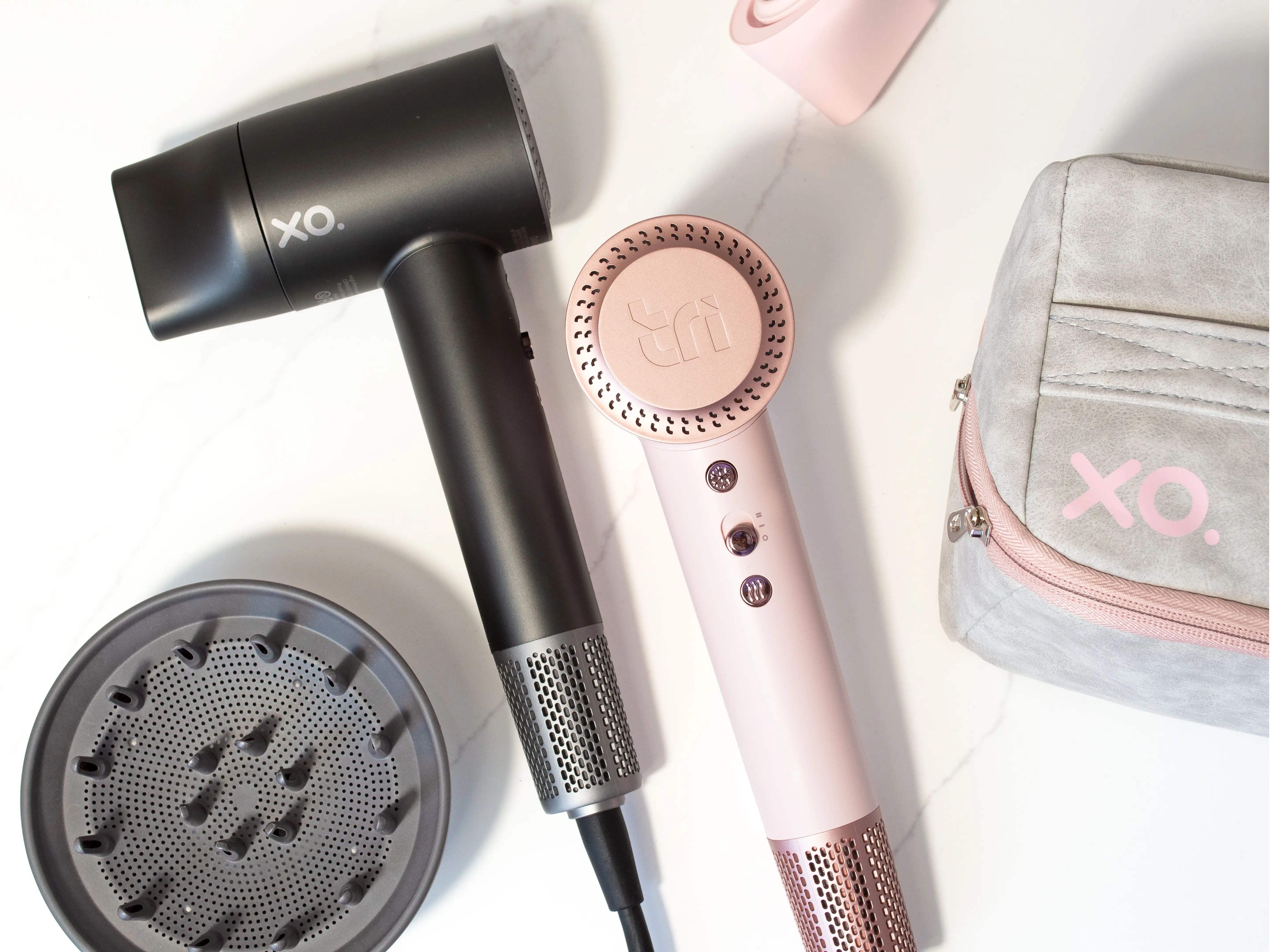 XO Hair Dryer with Magnetic Diffuser, Nozzle and Carry Case