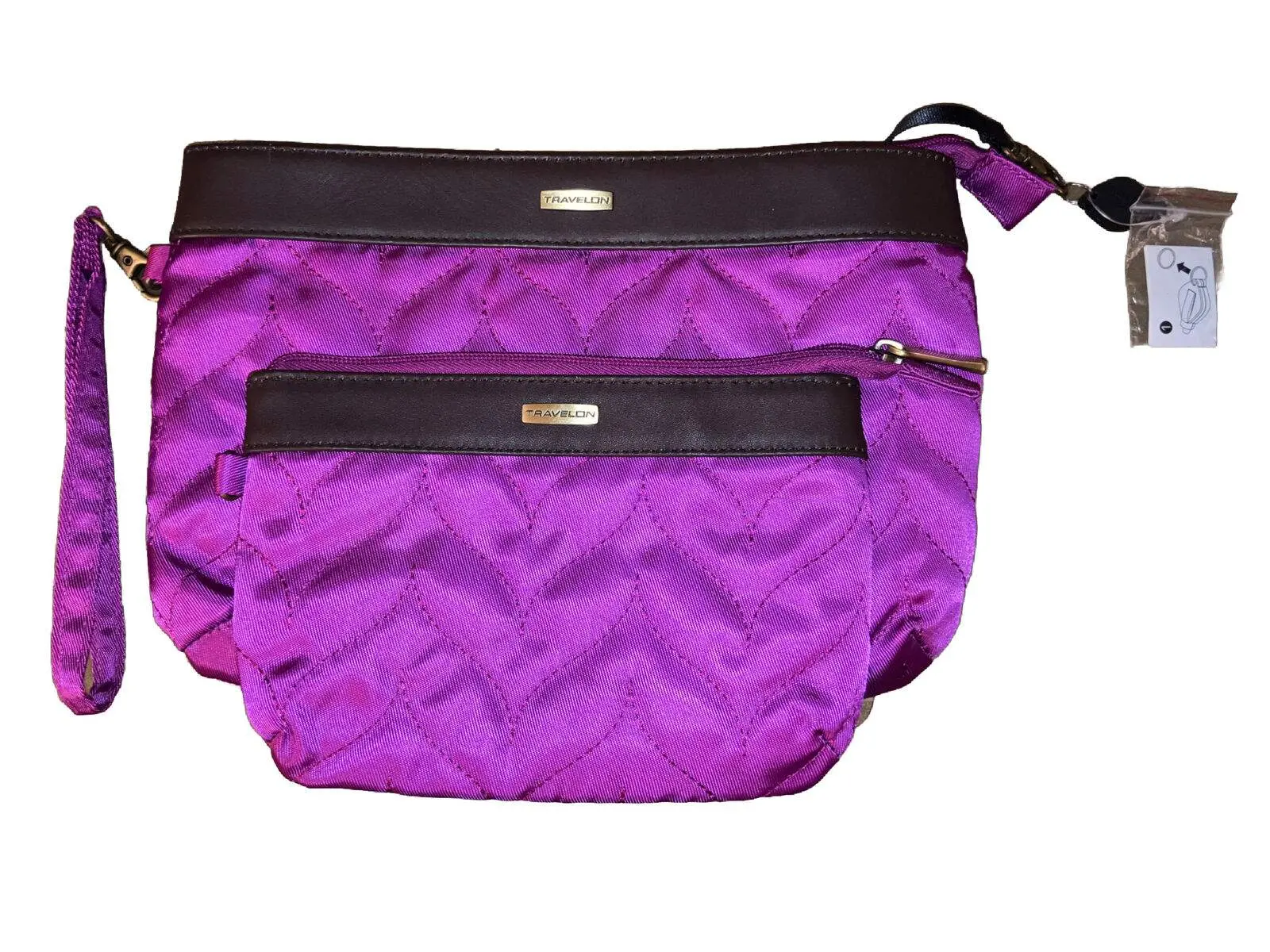 2 SetTravelon Fuchsia Handbag Purse Pink
