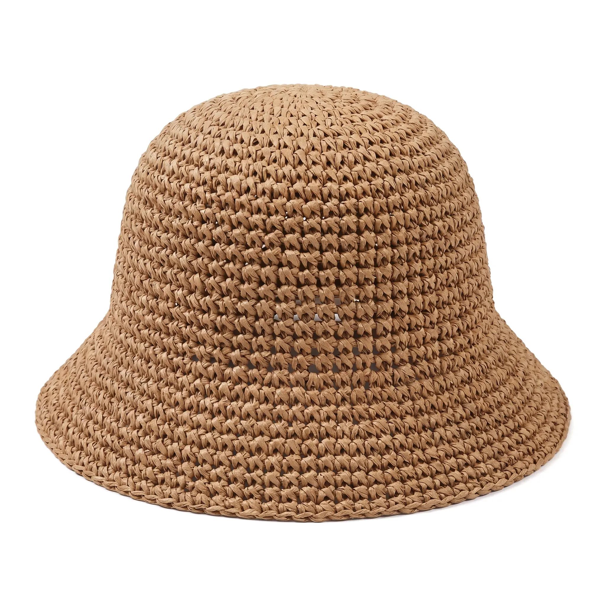 Women's Solid Color Straw Beach Hat, Casual Outdoor Sun Protection Cap for Women & Girls, Fashion Accessories for Daily Wear, Breathable Head Cover