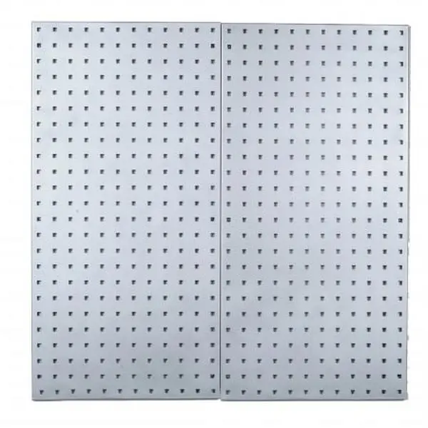 Triton Products LB18-S Corrosion Resistant 304 Stainless Steel Square Hole Pegboards (2-Pack, 18 in. W x 36 in. H x 0.5 in. D) with Wall Mounting Hardware