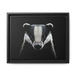 Midnight Edition: Badger – Western Canvas Art Wrap – Framed Wall Art