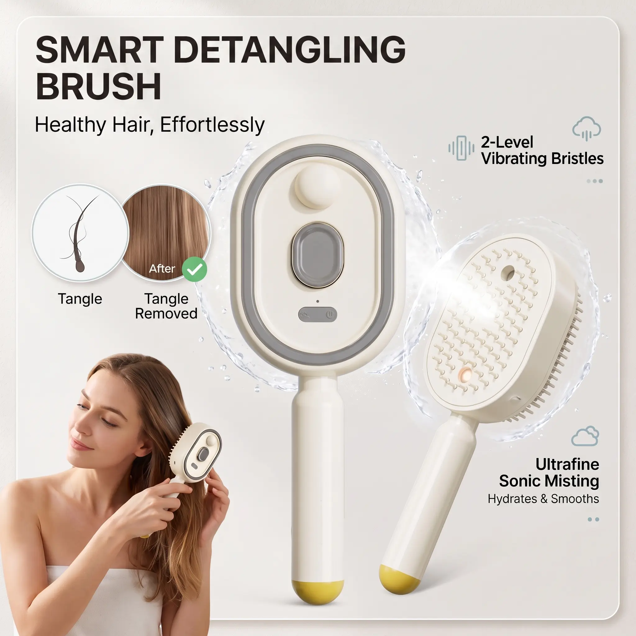 2026 New Electric Steam Brush, Electric Steam Brushs for Hair, Rechargeable Steam Hair Straightener, Detangling Steams Brush, Reduce Frizz, Nourishes Hairs, Anti-Static