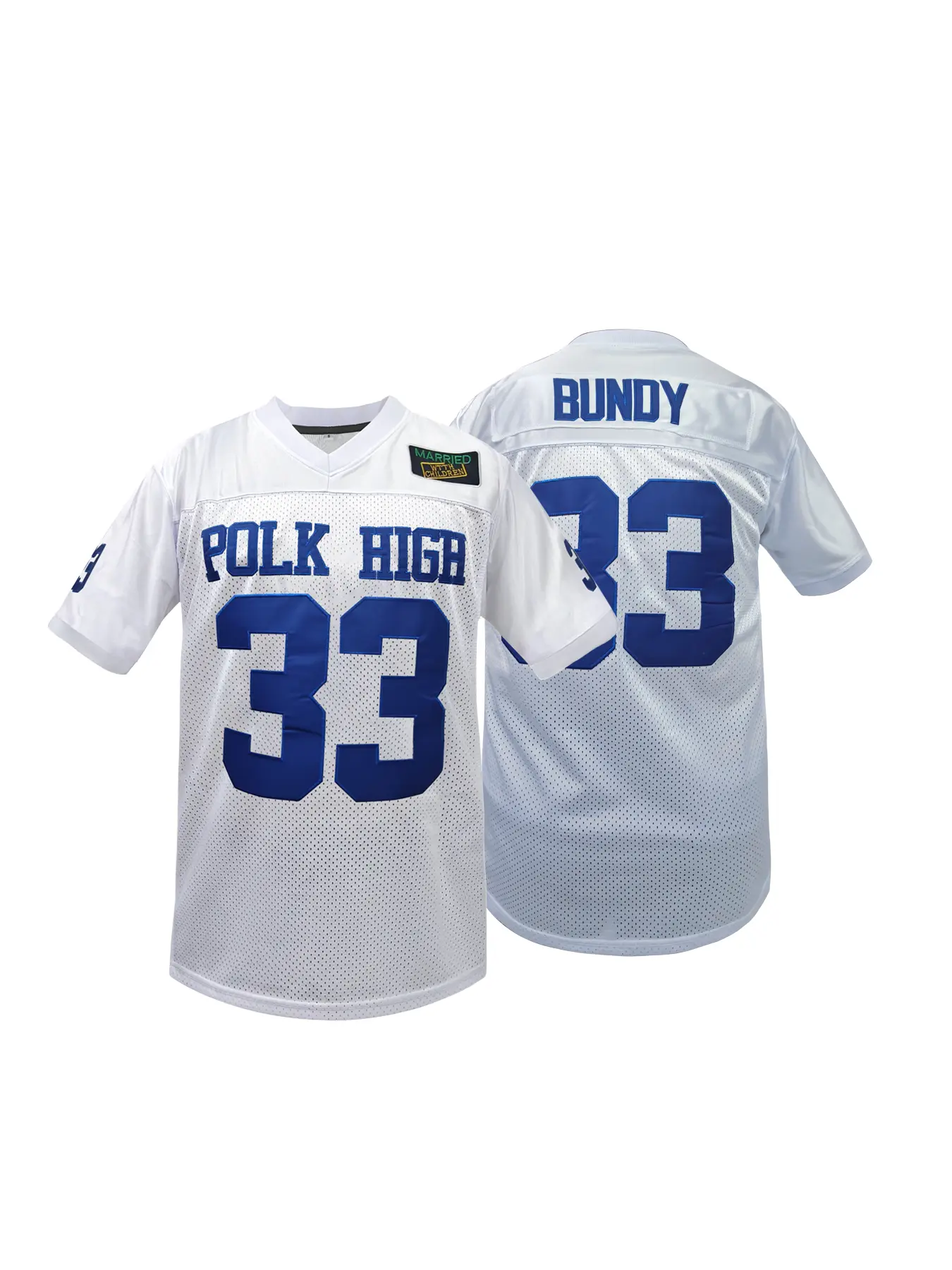 Men's 33 AL Bundy Jersey,Polk High Football Jerseys,Blue White Sports Shirt, Football Shirts Men's 90s Hip Hop clothing Party S-XXXL Sports Top, Casual Sports Jersey, Embroidery Sportswear