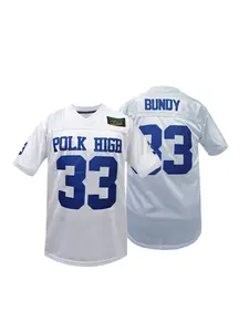 Men's 33 AL Bundy Jersey,Polk High Football Jerseys,Blue White Sports Shirt Men's 90s Hip Hop clothing Party S-XXXL Sports Top