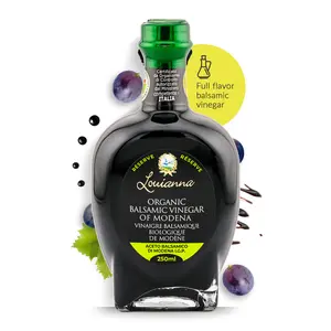 Louianna Certified Organic I.G.P. Balsamic Vinegar of Modena- 250ML-ICEA-BRC AA Grade-IFS Higher Level-Non-GMO- No sulfites added - No caramel added-5 year shelf life