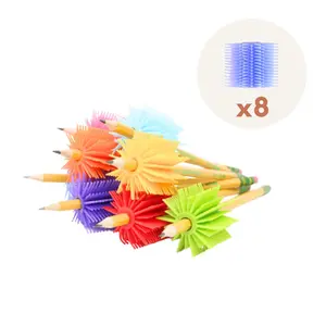 Spike Silicone Fidget Tactile Pencil GRIPPER / Party Pack 8 Assorted Colors