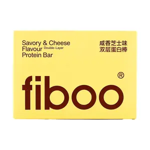 FIBOO High Protein Double Layer Protein Bars 25g 5 Count Cheesy Flavor 100kcal Snack