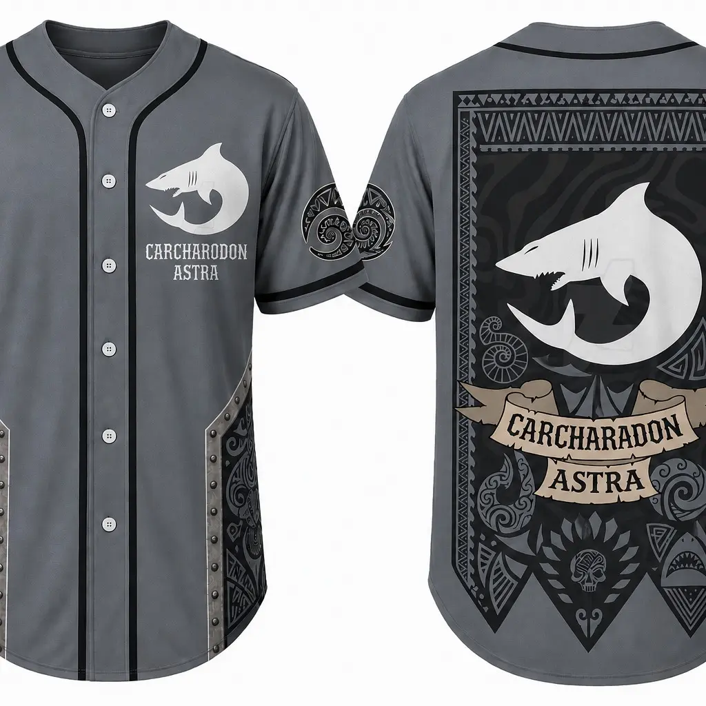 Elite Warrior Baseball Jersey, Futuristic Battle Chapter Button Up Shirt for Men & Women, Tabletop Hobby Apparel