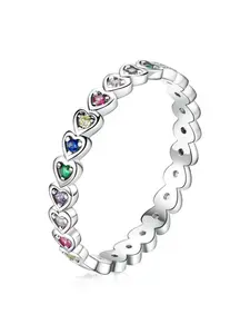 Fashion Rhinestone Decorated Heart Design Ring, Fashion Heart Rings, Heart Cluster Ring, Party Jewelry for Women, Elegant Trendy Fashion Accessories for Party, Daily Clothing Decor