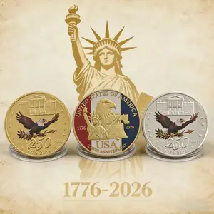 5PCS 250th US Anniversary Commemorative Coin Set - Honor 250 Years of American Independence, 1776-2026 Limited Edition Historical Collectible Gift