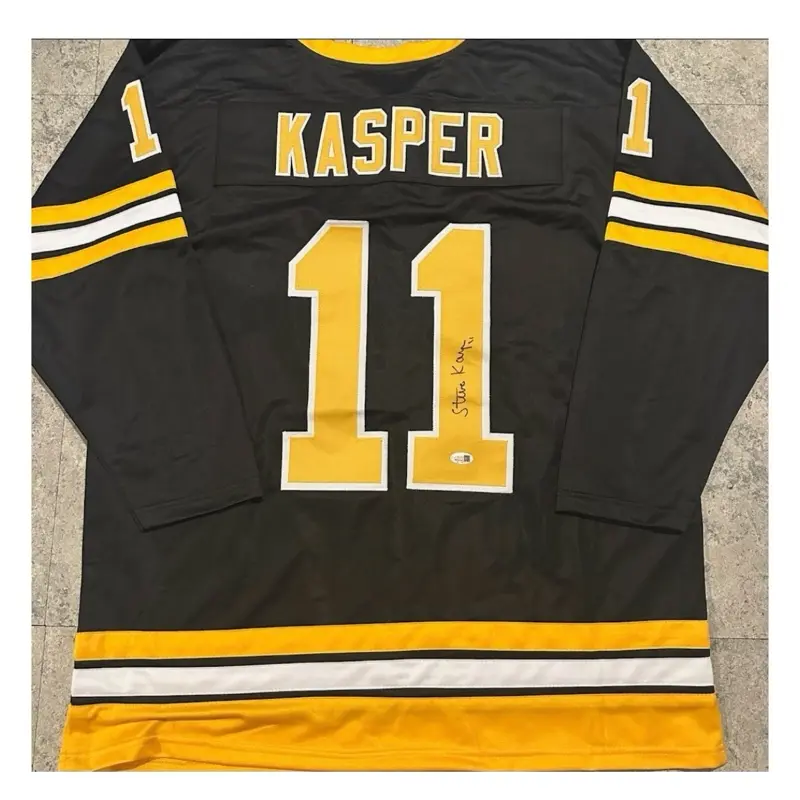 Steve Kasper Boston Bruins Autographed Custom Hockey Jersey JSA COA