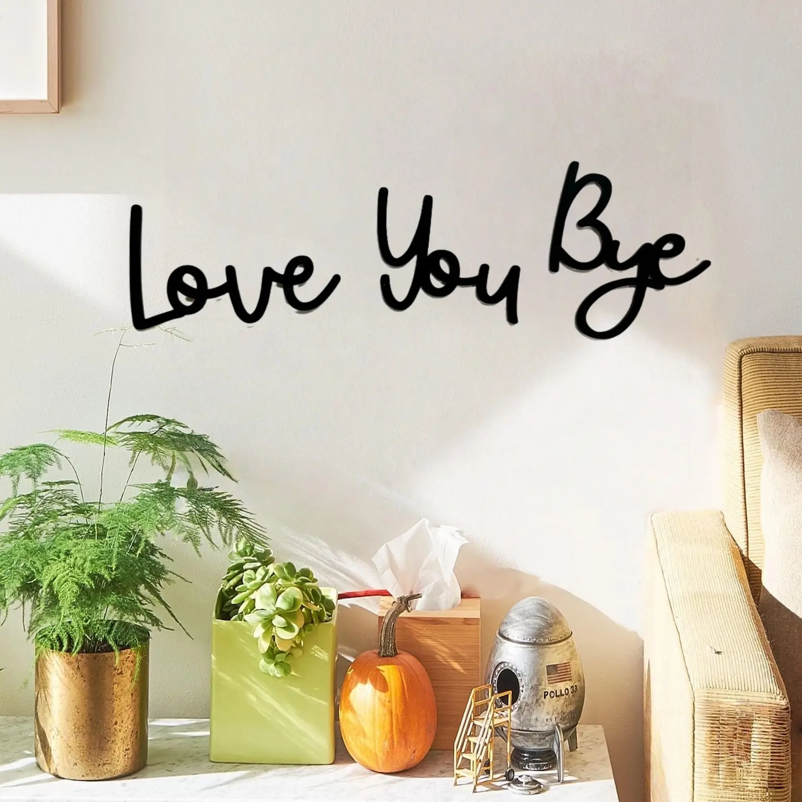 Bohemian Style I Love You Goodbye Acrylic Decorative Wall Decorations Wall Decal, Three-Piece Set, Self-Adhesive Home Decor Stickers, Easy Install, Perfect for Entryways