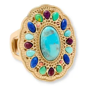 GemHues Multigemstone Bronze Statement Ring