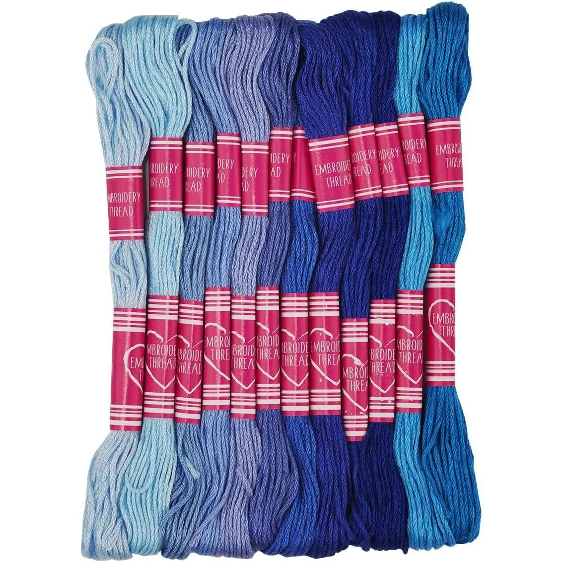 Friendship Bracelet String 12 Skeins, Embroidery Floss Cross Stitch Embroidery Thread Floss Bracelet Making Yarn, Craft Floss (Blue Series)
