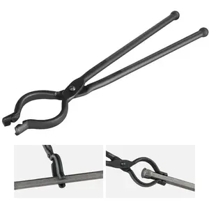 VEVOR Blacksmith Tongs, 18 Wolf Jaw Tongs, Carbon Steel Forge Tongs with A3 Steel Rivets, for Horseshoes, Curved Shapes, Block Forgings, for Beginner and Seasoned Blacksmiths and BladesmithsVEVOR Super Brand Day