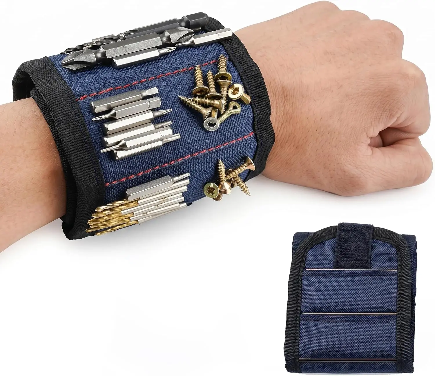 Magnetic Wristband, Stocking Stuffers, Gifts for Men, Premium Tool Belt for Holding Screws Nails Drill Bits with Powerful Magnets, Cool Gadgets, DIY