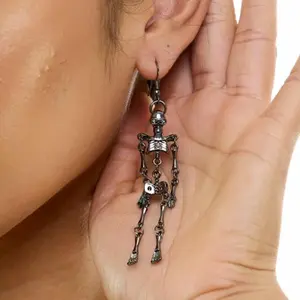 Punk & Halloween Full Skeleton Earring, Unisex Street Earrings, Fashion Jewelry for Party, Accessories, Gifts