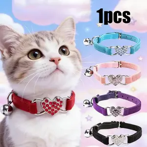 Adjustable Pet Heart Collar for Cats and Dogs, Multi-Color Options, Perfect for Valentine's Day, Pet Accessories