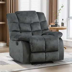 [memorialday] Ebello Recliner Chairs for Living Room Manual Reclining Chair Single Sofa for Bedroom, Gray
