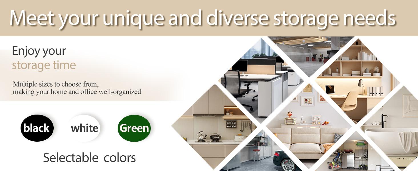 36" Tall Metal Storage Cabinet with Lock – 2 Doors & 2 Adjustable Shelves – Black Freestanding Unit for Home, Office or Garage Dresser Charging Lighted LED