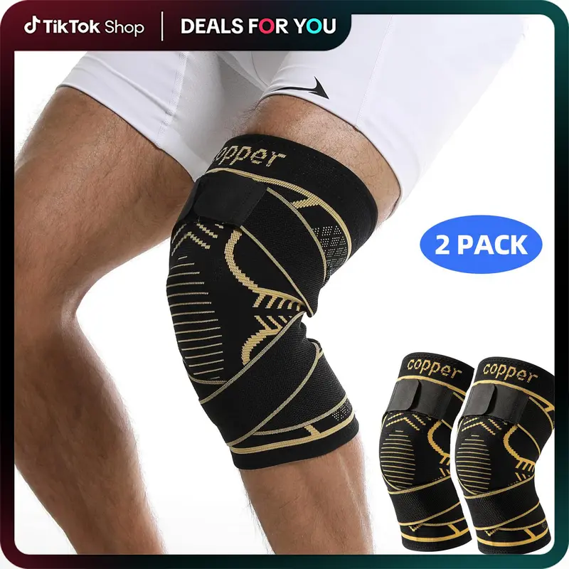 IYDoaMea 2 Pack Patellar Knee Brace Sleeves - Elastic Compression with Adjustable Straps, Anti-Slip, Lightweight for Walks & Daily Knee Support (Order 1 Size Up)