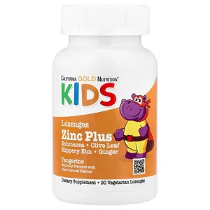 California Gold Nutrition Zinc Plus Lozenge For Children, Natural Tangerine, 90 Vegetarian Lozenges
