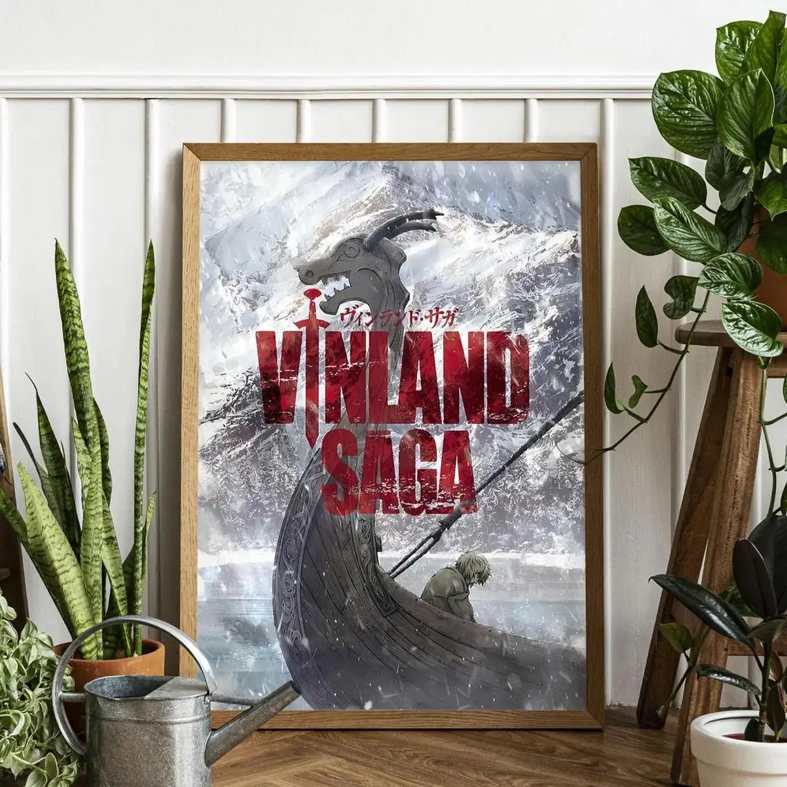 Viking Ship Journey Wall Art, Vinland Saga Nordic Boat Poster, Thorfinn Sailing Prints, Manga Explorer Decor Without Framed