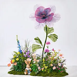 Courtyard garden, artificial flower landscaping, indoor landscape, fake flower displays, shopping malls, clothing stores, window stores, store decorations, landscaping, photo props, floral ornaments