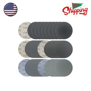 6 Inch 50 Pcs Wet Dry Sanding Discs Hook and Loop, 1000 1500 2000 3000 5000 Assorted Grit Waterproof Sandpaper Silicon Carbide