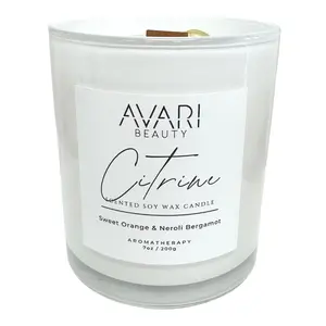 Citrine Candle – Energy, Abundance & Joy | Orange Neroli Bergamot Candle