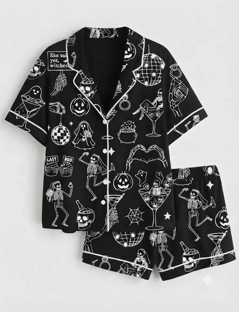 Halloween Bachelorette Pajamas –Halloween Bridal Shower Gift & Getting Ready– Ideal for Spooky Bride Party