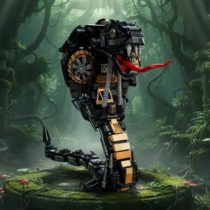 1036PCS Mechanical Black Mamba Building Blocks Toys Assembly Snake Bricks Model Creative Ornaments Educational Toys Gifts For Kids Teen Adult