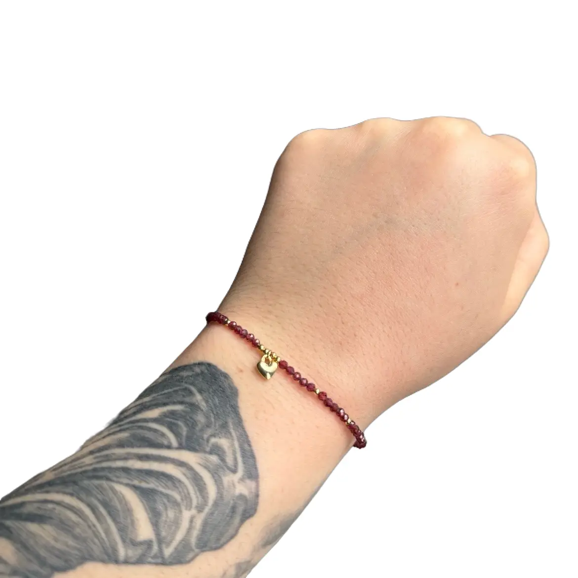 Adjustable Heart Charm Crystal Beaded Bracelet 3mm Gemstone Beads Sapphire & Sage Real Shiny Stone for Adults