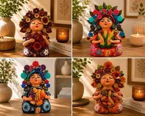 Pachamama  Handmade Metepec Sculpture - Mexican Mother Earth Art,  Clay Figurine Spiritual Folk Art, Home Decor