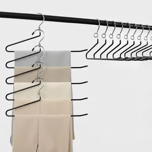 Pants Hangers Space Saving - 20 Pack Non Slip Metal Hangers for Closet Multiple Layers,Open Ended Pants Hangers for Jeans Trouser Slacks